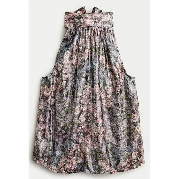 J. Crew Collection Tie-Neck Shimmering Floral Jacquard Top Sz. XS - Picture 3 of 7